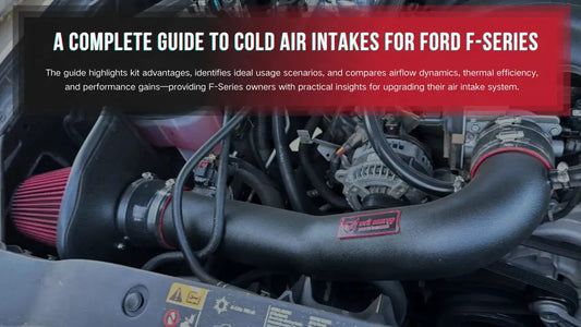 Cold air intake system in a Ford F - Series engine with guide title overlay.