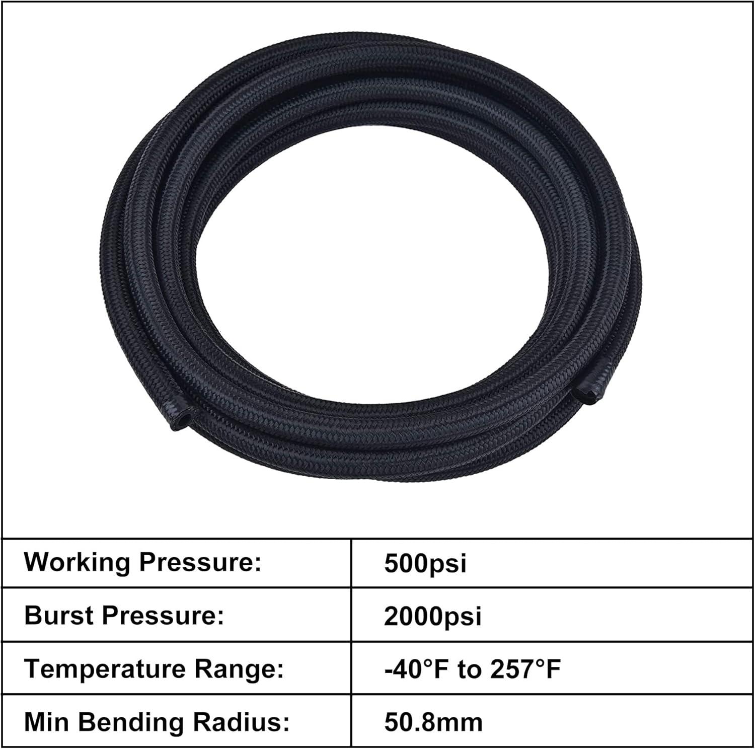 EVIL ENERGY 4/6/8/10AN CPE Fuel Line Fitting Kit Braided Nylon Hose 16FT - EVILENERGY