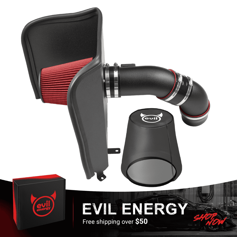 EVIL ENERGY Cold Air Intake Kit – Free Shipping Over $50, Includes Intake Tube, Red Filter & Heat Shield