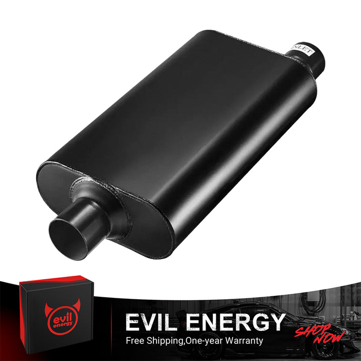 EVIL ENERGY 2.5" In 2.5" Out / 3.0" In 3.0" Out 50 Series Offset In Center Out Exhaust Muffler - EVILENERGY