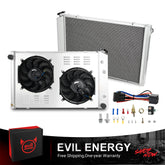 EVIL ENERGY 4-row 60mm core aluminium car radiator with fan shroud and relay kit for LS swap
