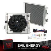 EVIL ENERGY 2-Row Aluminum Radiator Kit – Includes fan, wiring, hardware, free shipping & 1-year warranty