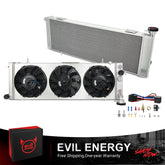 EVIL ENERGY 3-Row Aluminum Radiator Kit – Free Shipping, 1-Year Warranty, Includes Radiator, Fans & Accessories