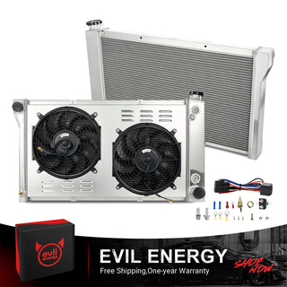 EVIL ENERGY 4Row-60mm Performance Aluminum Radiator Fit for Chevrolet Blazer, GMC Jimmy 1968 - 1972 - EVILENERGY