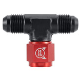EVIL ENERGY AN Male Tee Fitting Adaptor with Female Swivel on Side Red&Black(4/6/8/10AN)