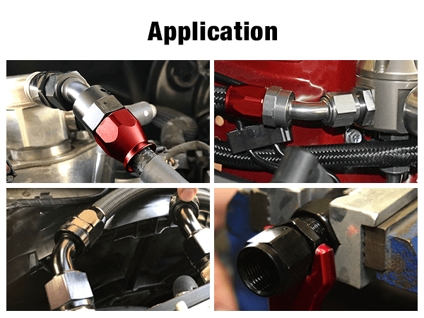 EVIL ENERGY PTFE Hose End Fitting Red&Black for PTFE Hose Only(4/6/8/10AN)