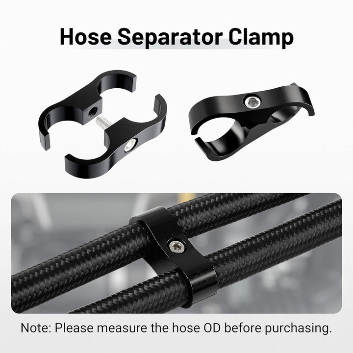 EVIL ENERGY Hose Separator Clamp Fuel Line Mounting Clamp Aluminum Black 4/6/8/10PCS - EVILENERGY