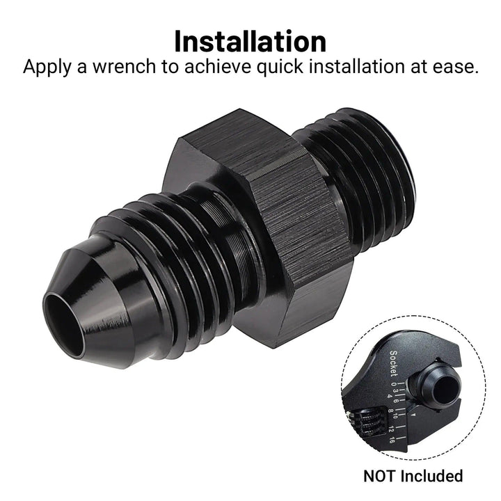 AN Male to BSP Fitting - 4/6/8/10/12 AN Adapter Straight Aluminum Black | High-Performance Fuel System Solution | EVIL ENERGY - EVILENERGY