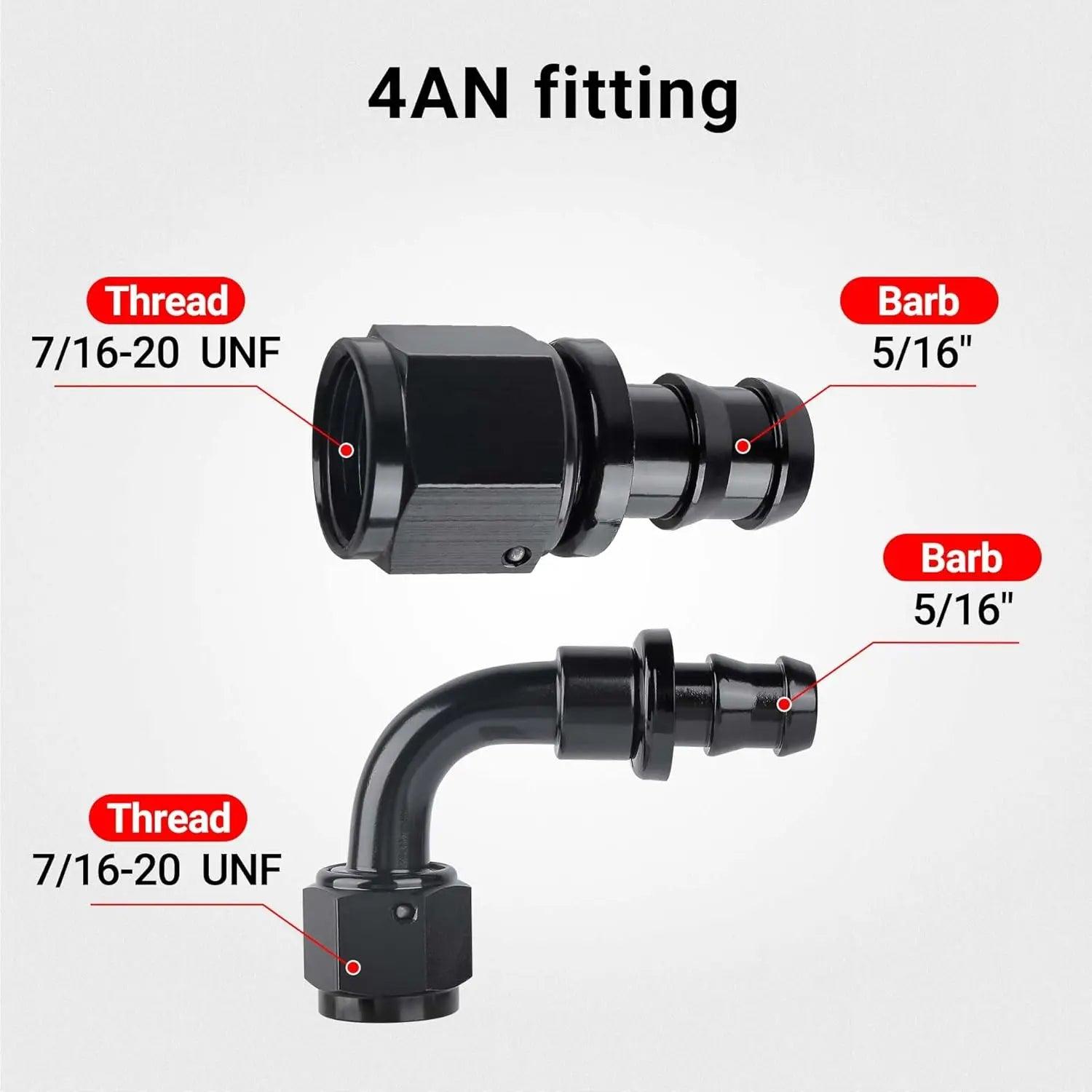 EVILENERGY EVIL ENERGY Push Lock Hose Kit Fuel Hose Line Kit NBR SAE 30R7 10FT (4/6/8/10/12AN)