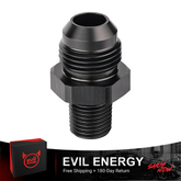 EVIL ENERGY AN to BSPT Straight Adapter Fitting – Aluminum Black AN Male to BSPT Pipe Fitting