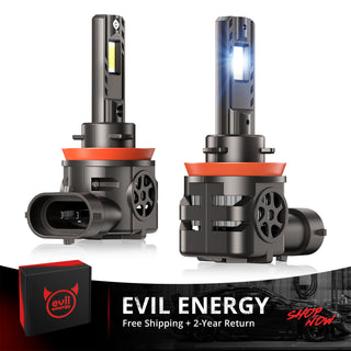 EVIL ENERGY Brightest S550 H11/H9/H8 130W 6500K White 40000LM IP68 LED Headlight Bulbs 2Pcs - EVILENERGY