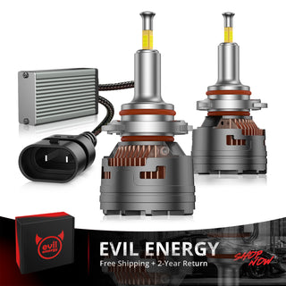 EVIL ENERGY V7 Brightest 150W 360° Full IIlumination 9005/HB3 6500K White 45000LM IP68 LED Headlight Bulbs 2 Pcs - EVILENERGY