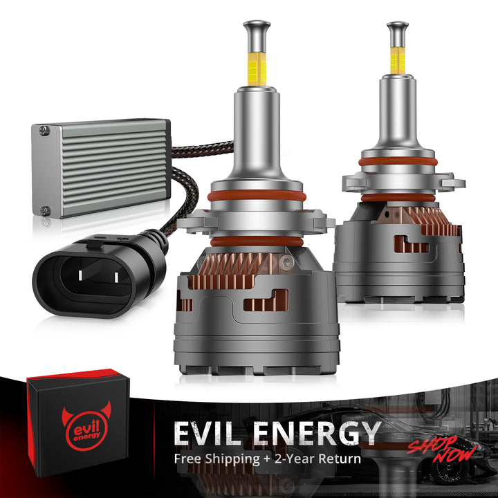 EVIL ENERGY V7 Brightest 150W 360° Full IIlumination 9005/HB3 6500K White 45000LM IP68 LED Headlight Bulbs 2 Pcs - EVILENERGY