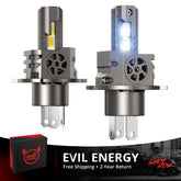 EVIL ENERGY Brightest S550 H4/9003/HB2 Dual Light Source 130W 6500K White  40000LM  IP68 LED Headlight Bulbs 2Pcs
