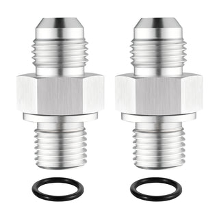 EVIL ENERGY 6AN Male Flare to 1/4 inch NPSM Transmission Cooler Line Fittings Adapters Aluminum, Fits TH350 TH400 4L60E 700R4, Silver, 2PCS