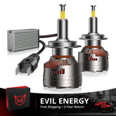 EVIL ENERGY V7 Brightest H7 150W 360°Full Illumination LED Headlight Bulbs 900% Brighter Than Halogen and 50,000Hrs Lifespan