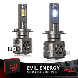 EVIL ENERGY Brightest S550 H7 130W 6500K White 40000LM IP68 LED Headlight Bulbs 2Pcs - EVILENERGY