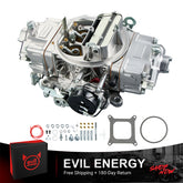 EVIL ENERGY 850 CFM 4-Barrel Carburetor with installation kit, square bore gasket, mounting hardware, and 180-day return guarantee