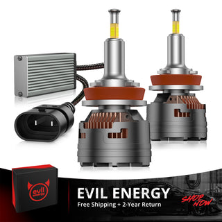 EVIL ENERGY V7 Brightest 150W 360° Full IIlumination H11/H8/H9 6500K White 45000LM IP68 LED Headlight Bulbs 2 Pcs - EVILENERGY