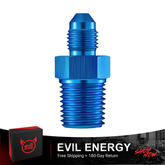EVIL ENERGY AN to NPT Straight Aluminum Flare Fitting for Fuel, Cooling Systems, Blue - EVILENERGY