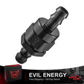 EVIL ENERGY Inline One Way Fuel Check Valve Aluminum Barb Fitting – Black - EVILENERGY