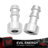EVIL ENERGY Weld On Hose Barb Tail Nipple On Bung Fitting Adapter Natural Aluminum 2PCS