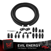 EVIL ENERGY 4/6/8/10/12AN PTFE Fuel Line Kit 10FT, E85 Compatible Braided PTFE Fuel Hose Line Kit Nylon Hose Black