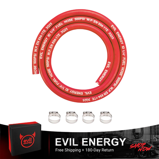 EVIL ENERGY High Pressure Fuel Line Hose 5/10/15FT NBR Rubber EN854-1TE 500PSI for Fuel Systems Red