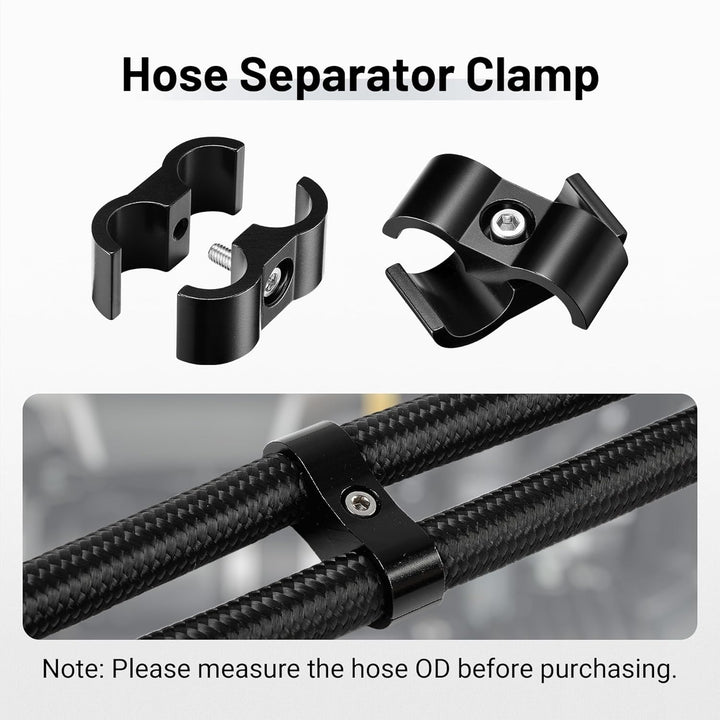 EVIL ENERGY Hose Separator Clamp Fuel Line Mounting Clamp Aluminum Black 4/6/8/10PCS - EVILENERGY