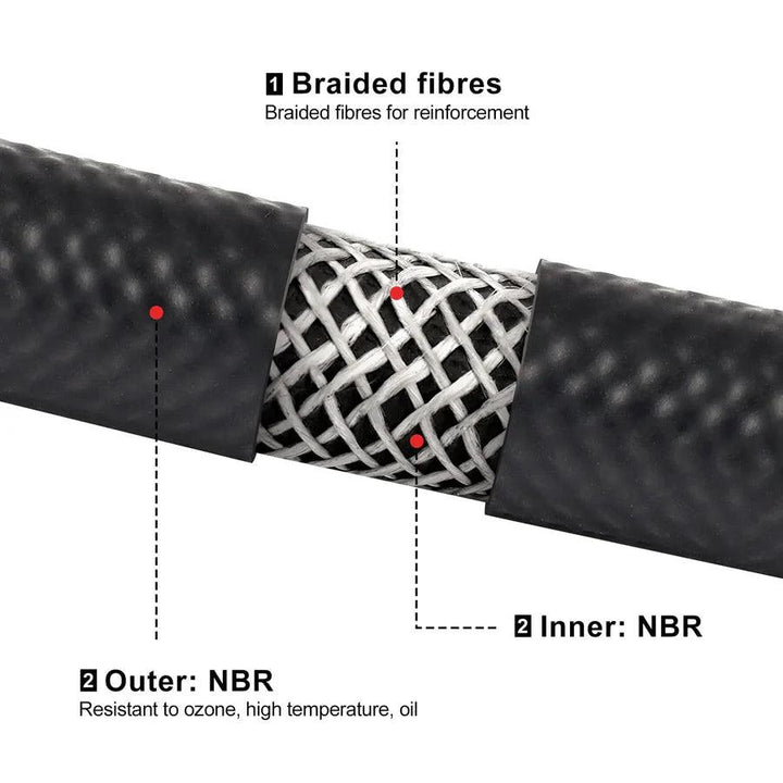 EVIL ENERGY Baffled Oil Catch Can Breather Filter with 1/2 Fuel Hose Line Rubber SAE 30R7 217PSI Universal - EVILENERGY