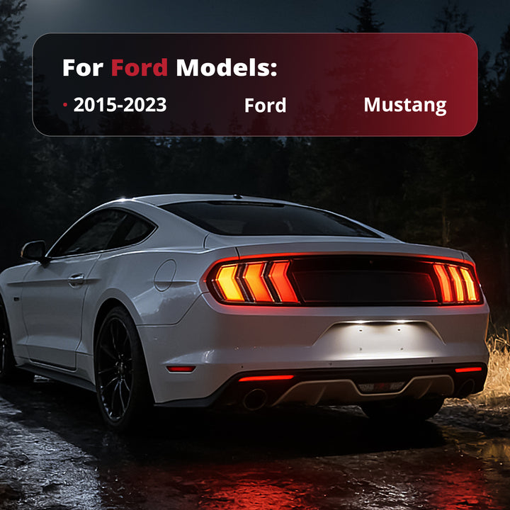 EVIL ENERGY Fit For 2015-2023 Ford Mustang LED Tail Lights Assembly、Rear Brake Lamp w/Sequential Signal Light、Rear Brake Lamp Red, 2 PCS (Driver and Passenger Side) - EVILENERGY