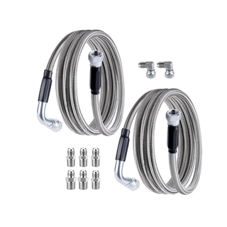 EVIL ENERGY 6AN PTFE Fuel Line Kit 52-inch Transmission Fluid Oil Cooler Hose Line kit for 4L60 4L60E 4L65E,AN6 Stainless Steel Braided PTFE Fuel Hose Kit for 4L80E TH350 TH400 700R4 Ford C4 C6 4.3FT