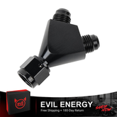 EVIL ENERGY AN Female to AN Male Flare Fitting Y Block Union Splitter Swivel Adapter Fitting Aluminum Black