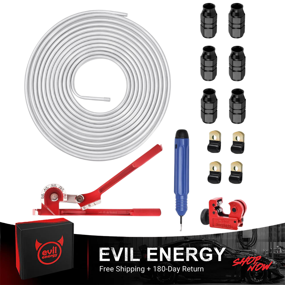 EVIL ENERGY Aluminum Coiled Fuel Line Hard Tubing Kit 1060 Grade Aluminum Tube 25FT (3/8 5/16 inch) - EVILENERGY