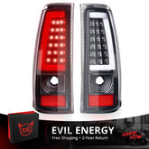 EVIL ENERGY Fit For Chevy Silverado 1999 2000 2001 2002, 1999-2007 GMC Sierra Classic LED Tail Lights Assembly, Smoked Tail Lights Truck Rear Lamp Black 1 Pair