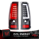 EVIL ENERGY Fit For Chevy Silverado 2003 2004 2005 2006 LED Tail Lights Assembly, Smoked Tail Lights Truck Rear Lamp Black 1 Pair