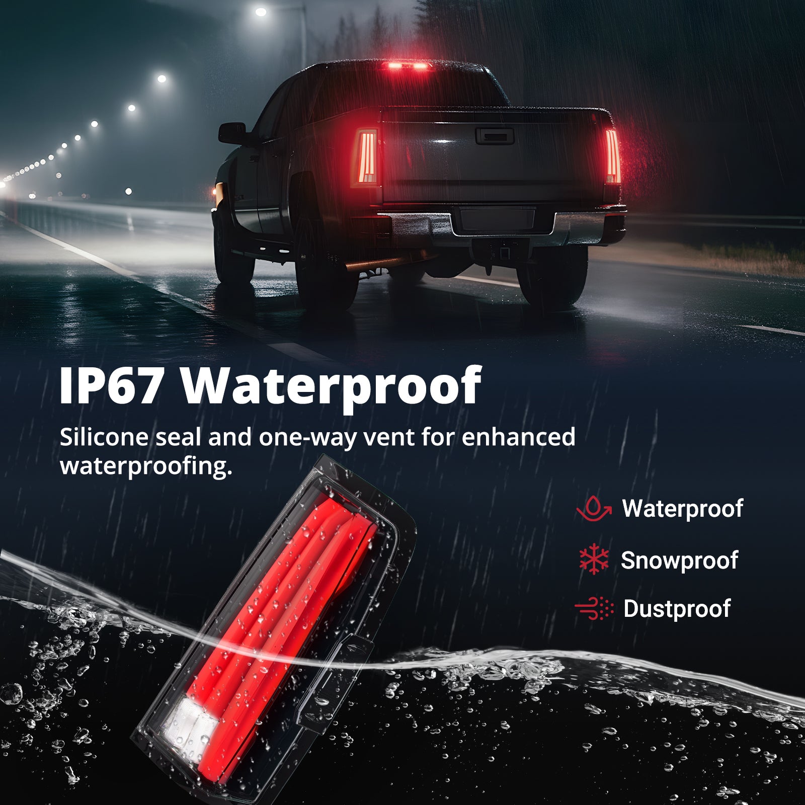 EVIL ENERGY LED Tail Lights Assembly Fit for Chevy Silverado 2003-2007 1500 2500 3500HD, IP67 Waterproof LED Tail Lights Rear Tail Lights Pair White - EVILENERGY