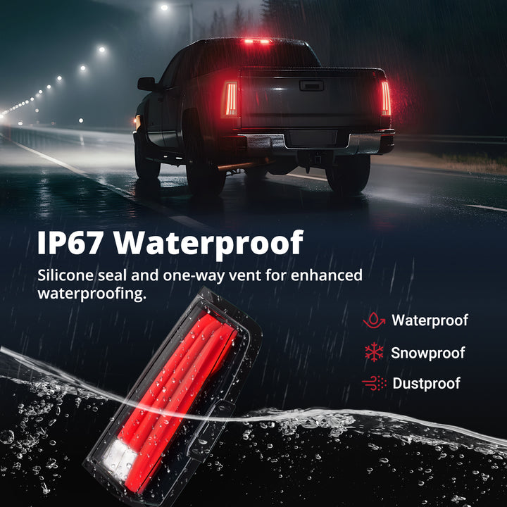 EVIL ENERGY LED Tail Lights Assembly Fit for Chevy Silverado 2003-2007 1500 2500 3500HD, IP67 Waterproof LED Tail Lights Rear Tail Lights Pair White - EVILENERGY