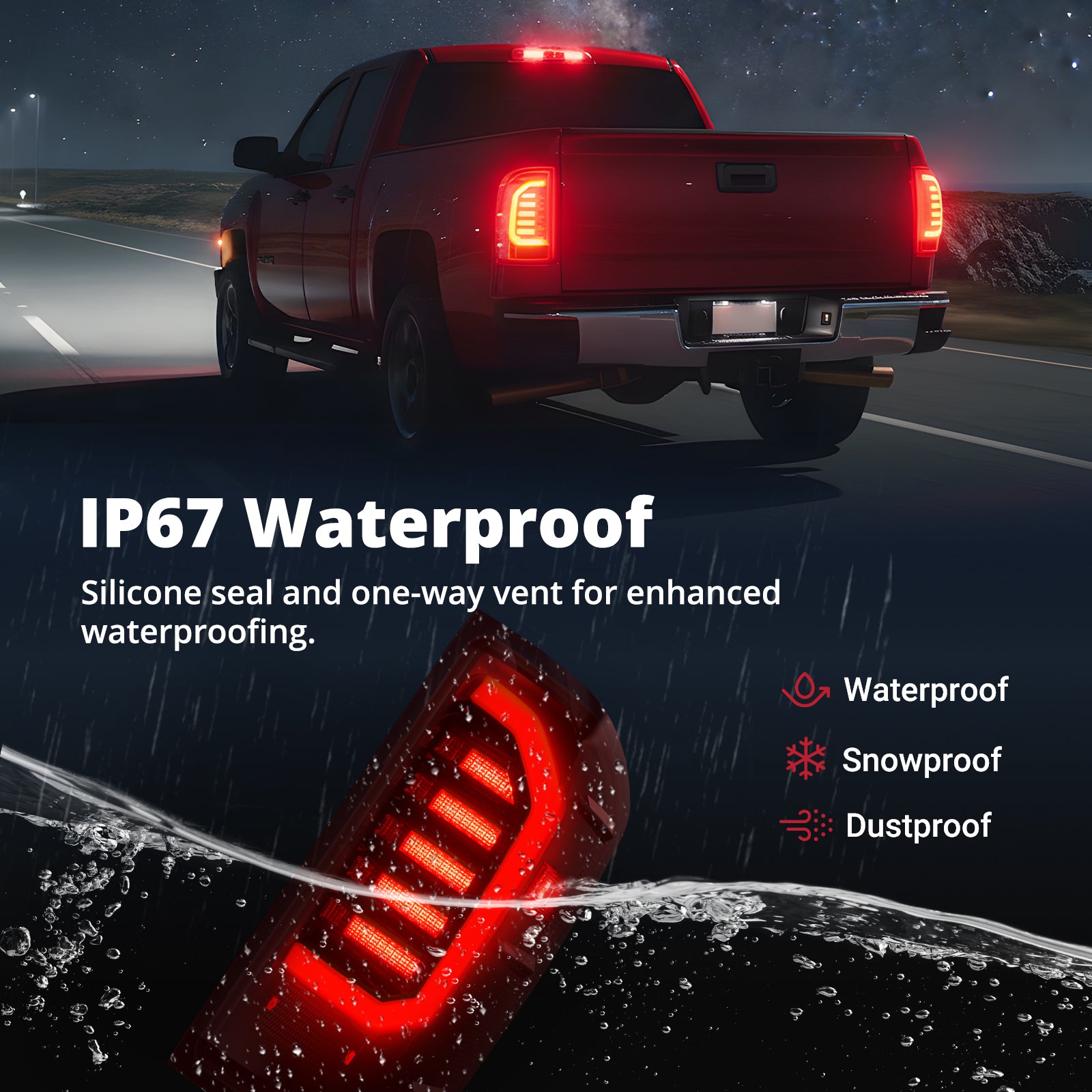 EVIL ENERGY LED Tail Lights Assembly for 2014-2019 Chevy Silverado 1500 2500 3500HD, Bright Smoked Tail Lights, IP67 Waterproof LED Tail Lights Rear Tail Lights Pair - EVILENERGY