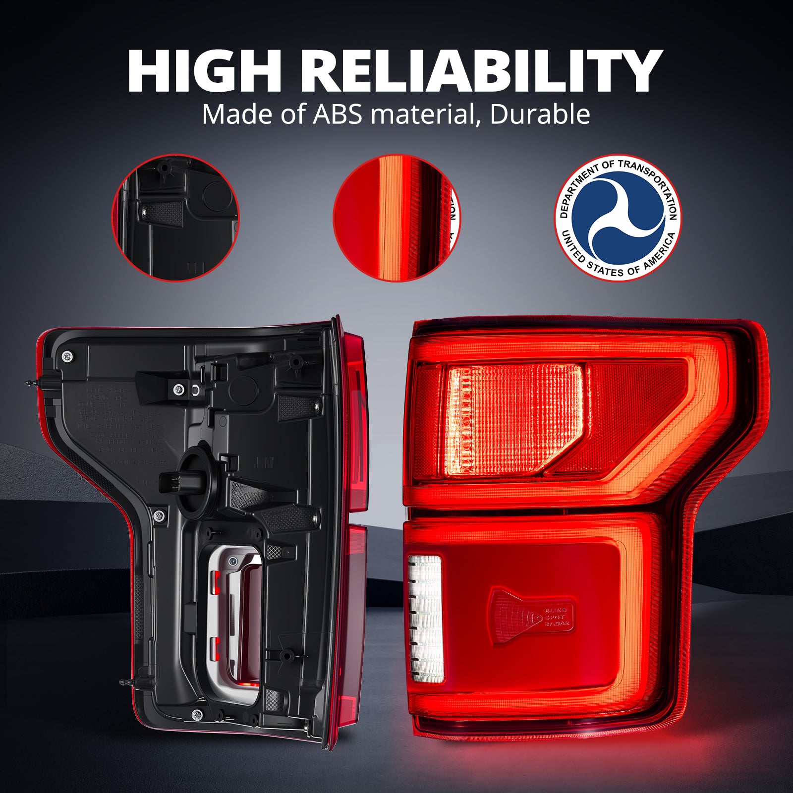 EVIL ENERGY Fit For Ford F150 2018-2020 LED Tail Light with Blind Spot Right Passenger Side Taillight Rear Brake Lamp Signal Assembly (Module NOT Included) - EVILENERGY