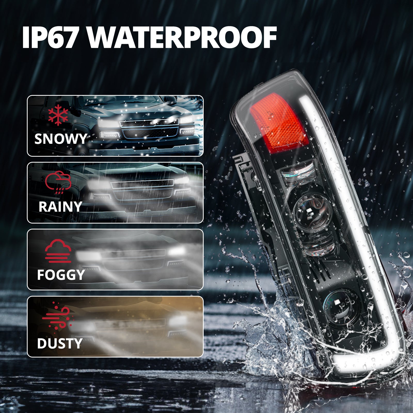 EVIL ENERGY LED Headlights Assembly Headlamps Replacement Compatible with 1999-2002 Chevy Silverado 2000-2006 Chevy Suburban Tahoe DRL Turn Signal Hi/Low Beam with Bulbs (NOT FIT for GMC) - EVILENERGY