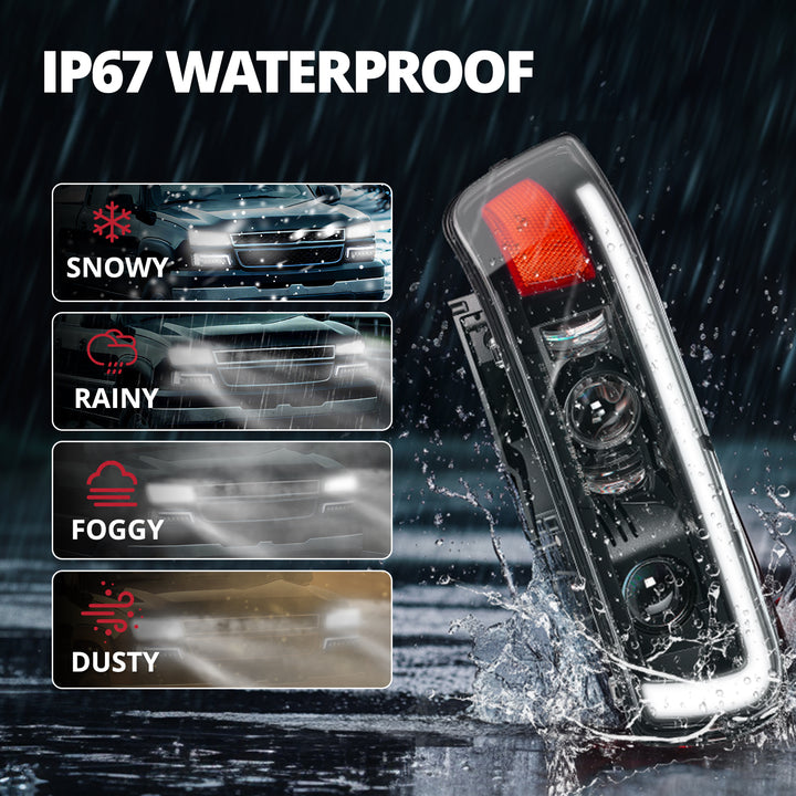 EVIL ENERGY LED Headlights Assembly Headlamps Replacement Compatible with 1999-2002 Chevy Silverado 2000-2006 Chevy Suburban Tahoe DRL Turn Signal Hi/Low Beam with Bulbs (NOT FIT for GMC) - EVILENERGY