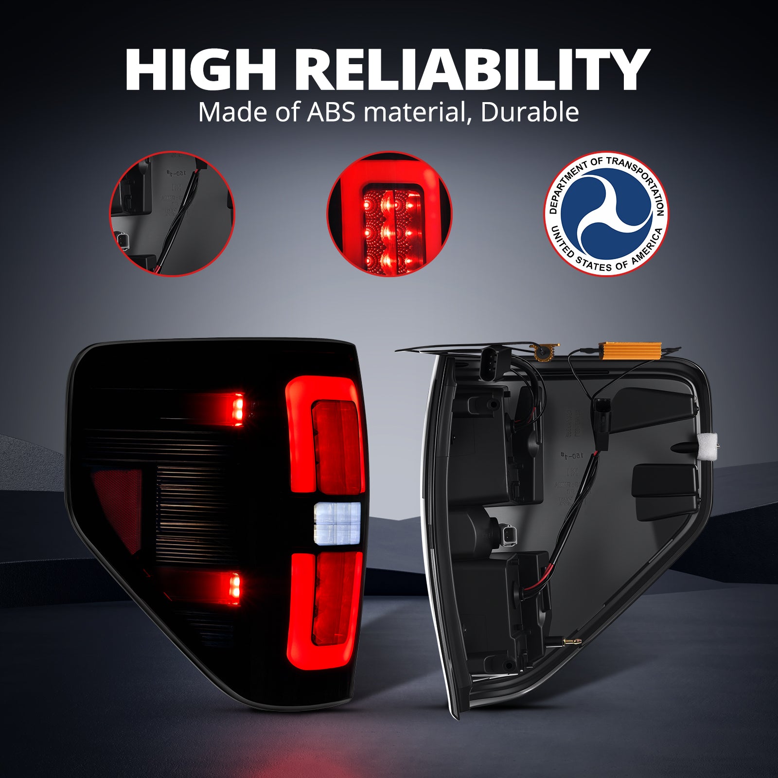 EVIL ENERGY Fit for Ford F150 2009-2014 Full LED Taillights , New Upgrade Smoked Black Rear Brake Stop/Reverse Lights/Parking Lights/Turn Signal Tail Lamp (2PCS, Passenger & Driver Side) - EVILENERGY