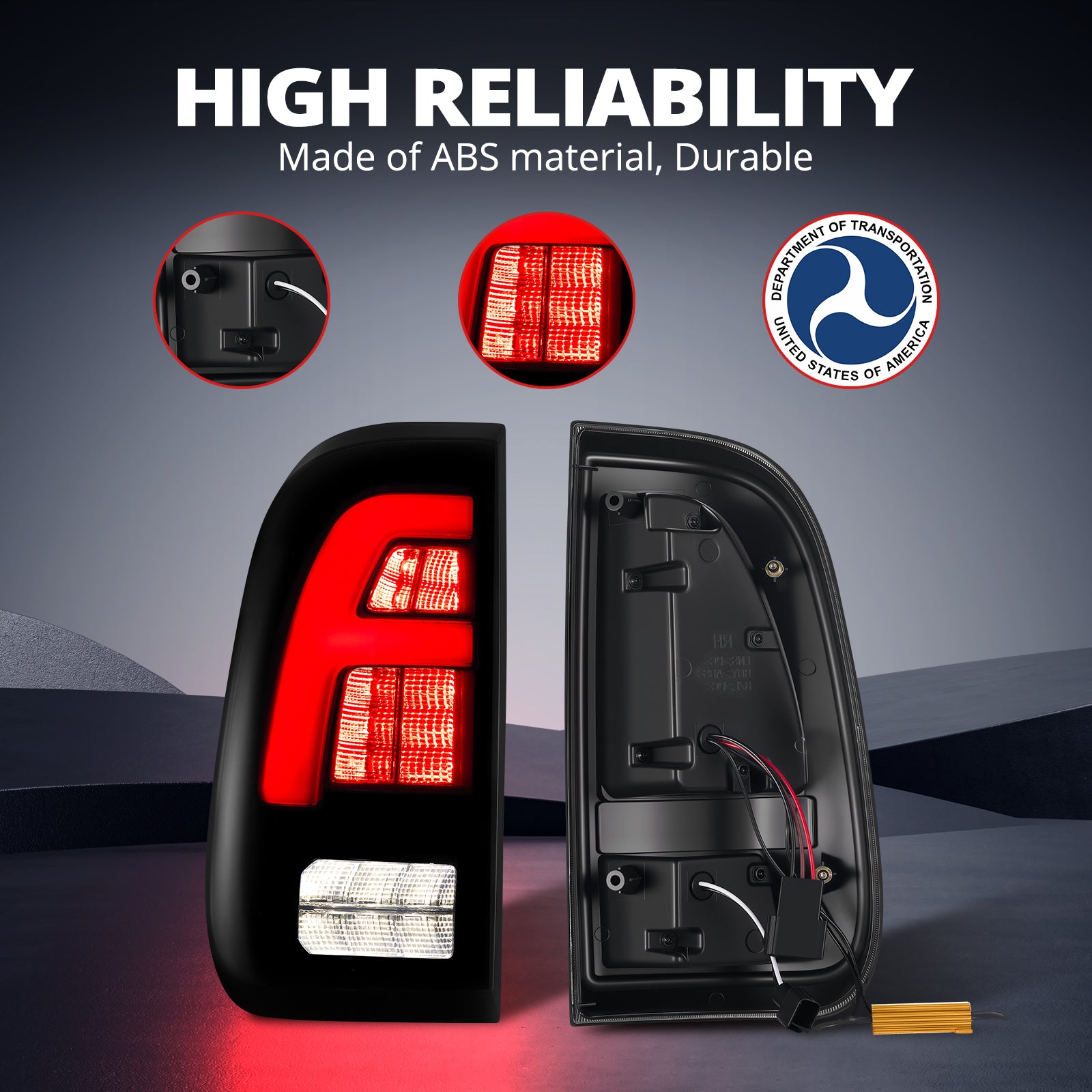 EVIL ENERGY Fit for 2008-2016 Ford F250 F350 F450 LED Taillights , New Upgrade F Fashion Style, Rear Brake Stop/Reverse Lights/Running Lights/Turn Signal Tail Lamp (2PCS, Passenger & Driver Side) - EVILENERGY