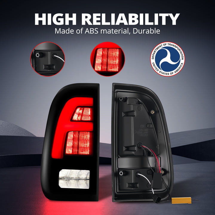 EVIL ENERGY Fit for 2008-2016 Ford F250 F350 F450 LED Taillights , New Upgrade F Fashion Style, Rear Brake Stop/Reverse Lights/Running Lights/Turn Signal Tail Lamp (2PCS, Passenger & Driver Side) - EVILENERGY