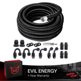 EVIL ENERGY 46/8/10/12AN PTFE Fuel Line Kit 20FT, E85 Braided PTFE Fuel Hose Line Black PTFE Hose Kit