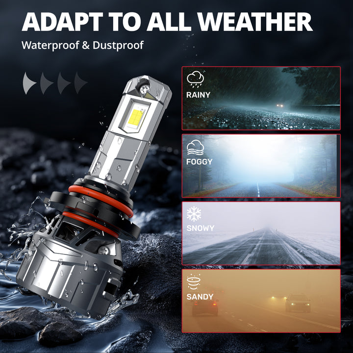 EVIL ENERGY P2 Wide Voltage 9-32V 9005/HB3 130W 6500K White 40000LM IP68 LED Headlight Bulbs 2Pcs - EVILENERGY