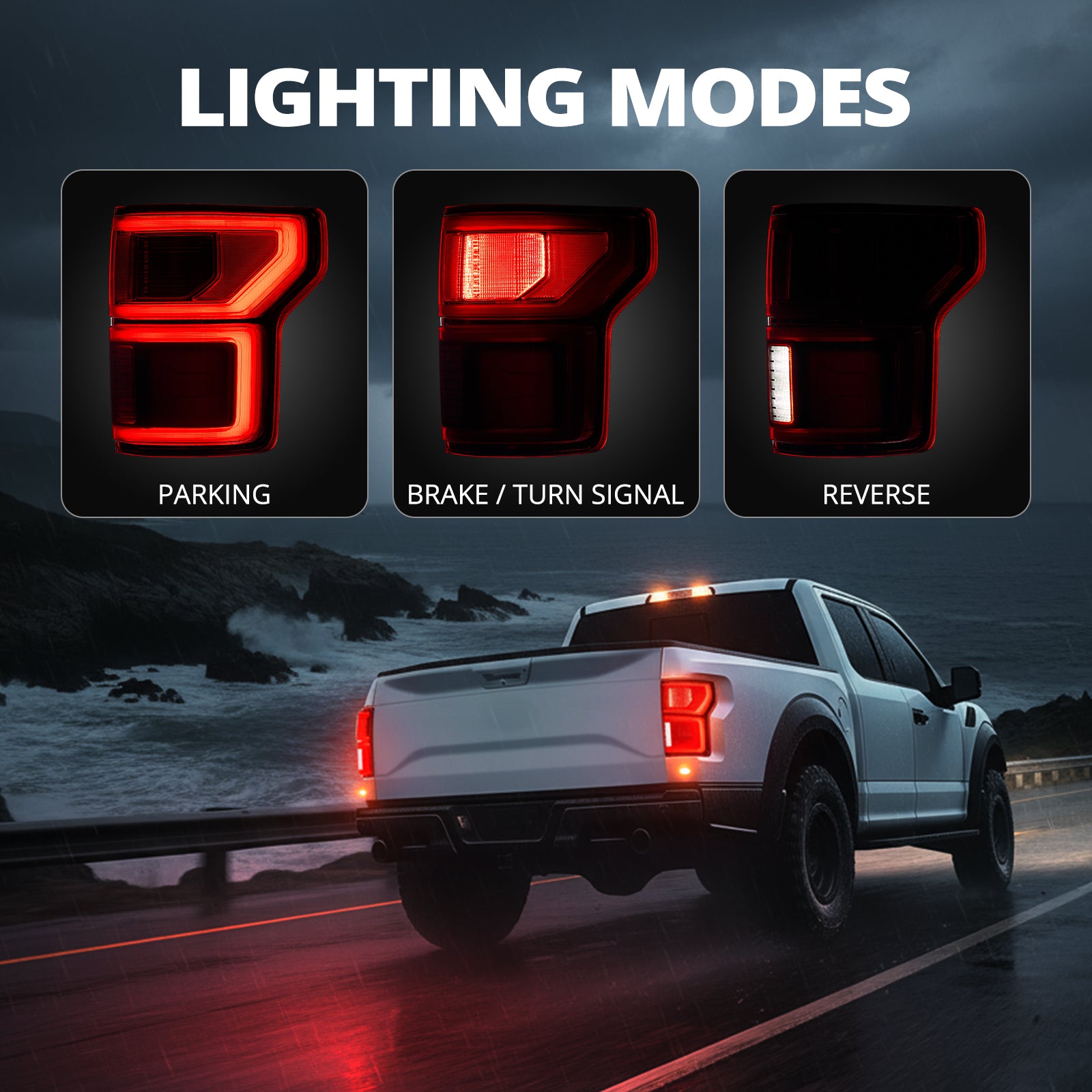 EVIL ENERGY Fit For Ford F150 2018-2020 LED Tail Light with Blind Spot Right Passenger Side Taillight Rear Brake Lamp Signal Assembly (Module NOT Included) - EVILENERGY