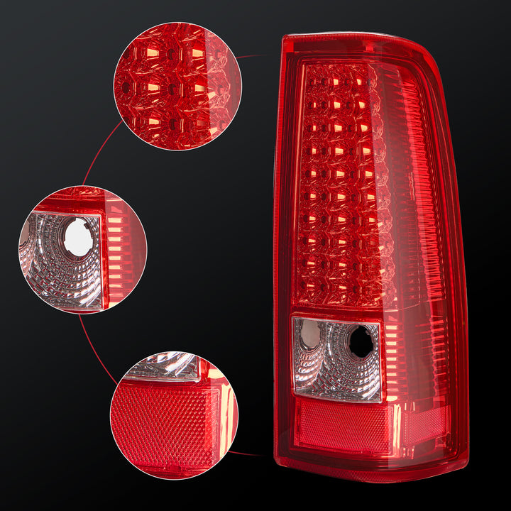 EVIL ENERGY Fit For Chevy Silverado 2003 2004 2005 2006 LED Tail Lights Assembly, Smoked Tail Lights Truck Rear Lamp Red 1 Pair - EVILENERGY