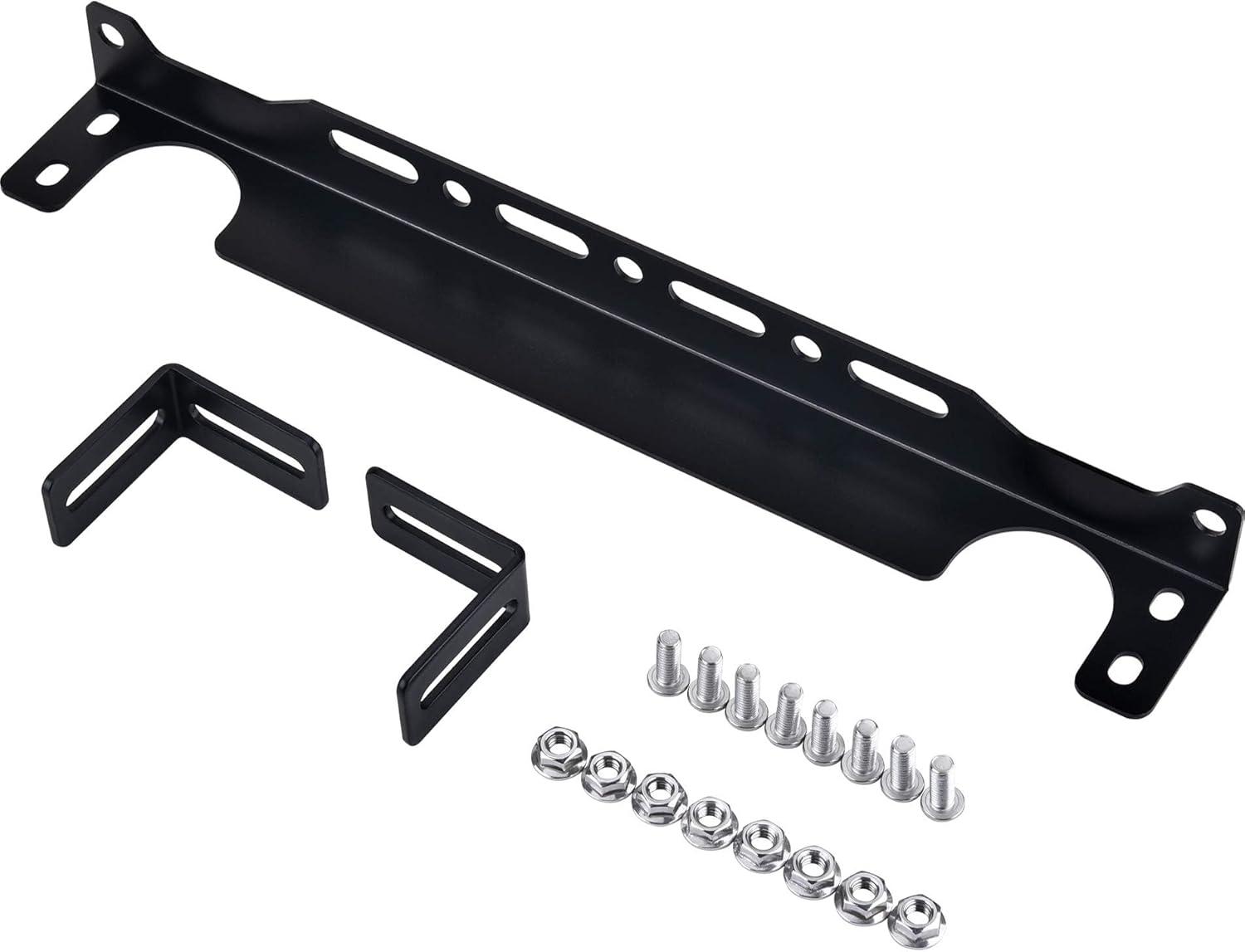 EVIL ENERGY Oil Cooler Mounting Bracket Kit Universal Aluminum Alloy Black (13-13.4 inch) - EVILENERGY